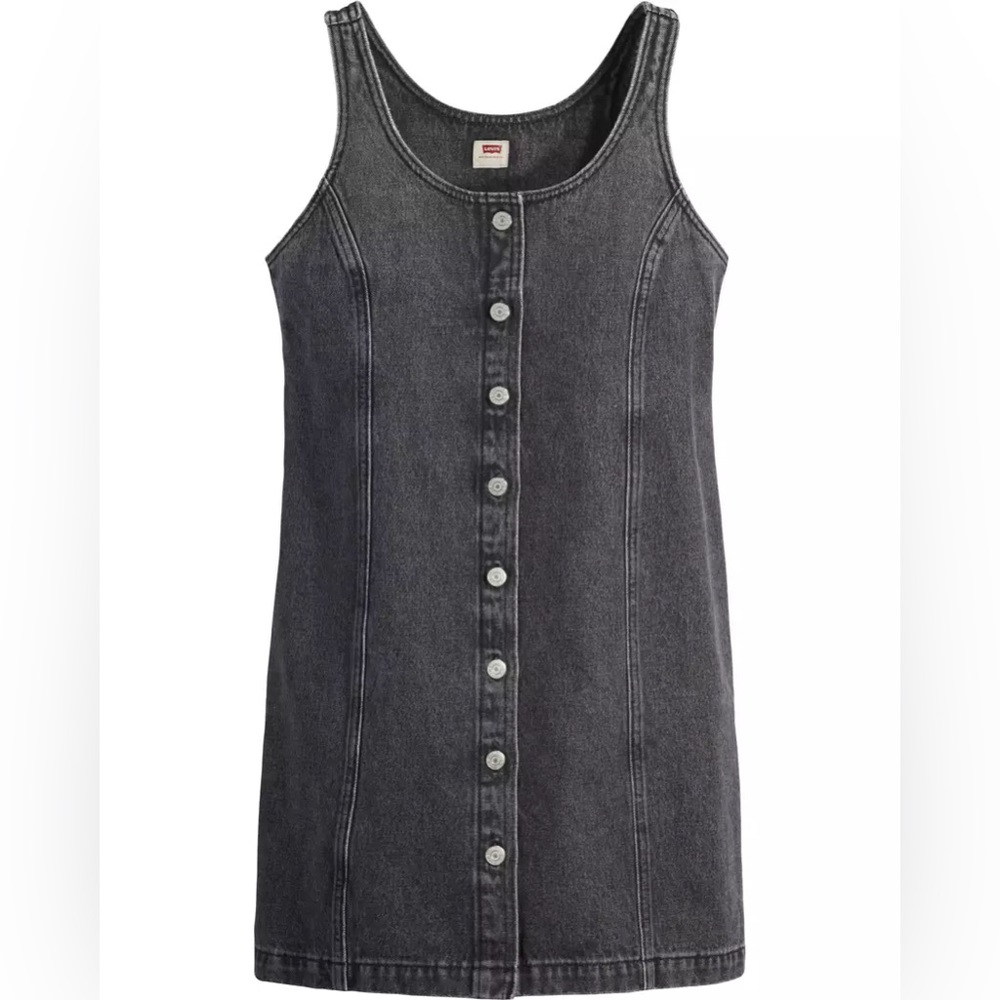 Levi's Black Stone Wash Denim Tuli Button-Down Dress Medium NWT
